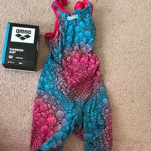 Arena Women's Blue and Pink Swim One Piece